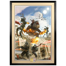 Load image into Gallery viewer, Temuera Morrison Autographed The Battle of Mos Espa 24x36 Variant by Pablo Olivera Framed