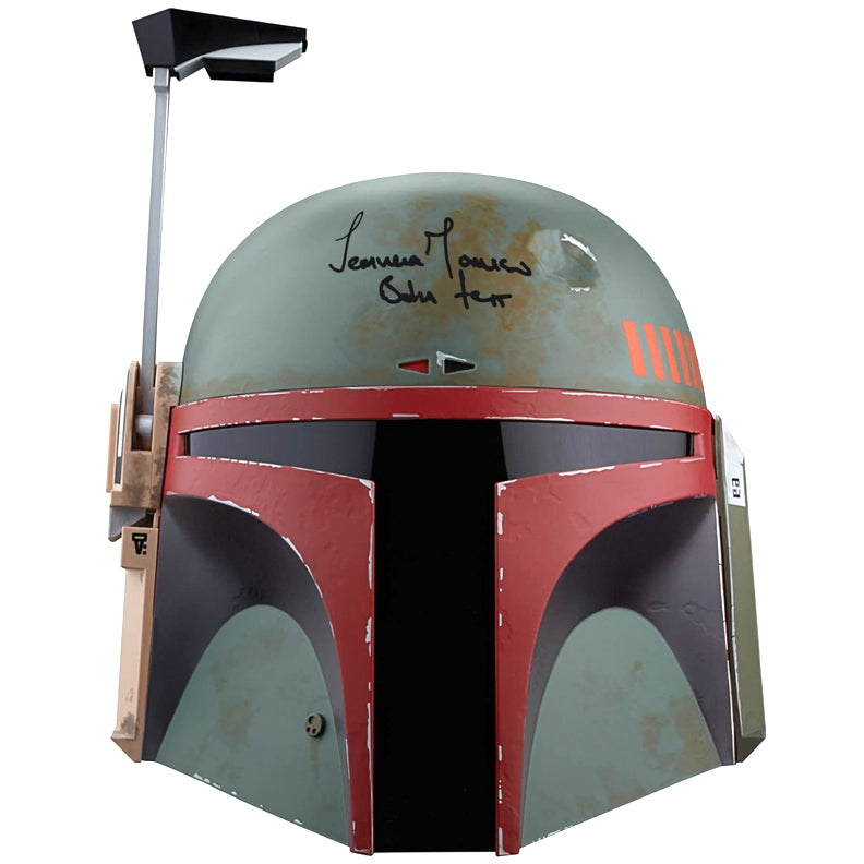 Temuera Morrison Autographed Star Wars The Black Series Boba Fett Re-Armored Premium Electronic Helmet