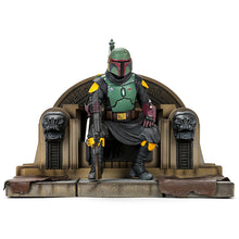 Load image into Gallery viewer, Temuera Morrison Autographed Diamond Select Star Wars Premier Collection The Mandalorian Boba Fett on Throne Statue