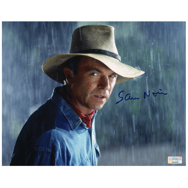 Sam Neill Autographed 1993 Jurassic Park Alan Grant 11x14 Photo