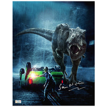Load image into Gallery viewer, Sam Neill Autographed 1993 Jurassic Park T-Rex Diversion 11x14 Photo