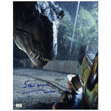 Load image into Gallery viewer, Sam Neill Autographed 1993 Jurassic Park T-Rex Scene 11x14 Photo