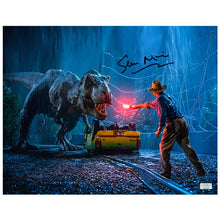 Load image into Gallery viewer, Sam Neill Autographed Classic 1993 Jurassic Park T-Rex Attack 11x14 Photo