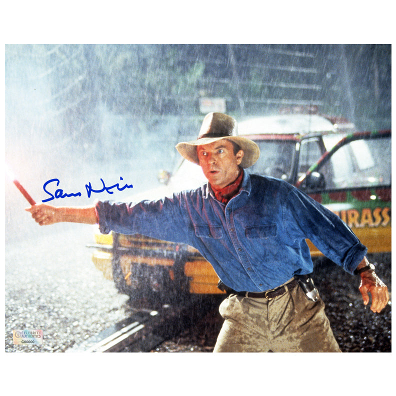 Sam Neill Autographed 1993 Jurassic Park Rescue 8x10 Photo