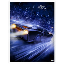 Load image into Gallery viewer, Robert Pattinson Autographed 2022 The Batman 18x24 Batmobile Giclée by Richard Davies