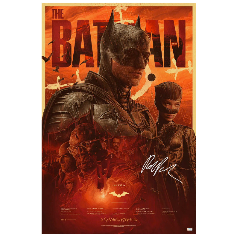 Robert Pattinson Autographed 2022 The Batman 24x36 Vengeance Variant Giclée by Jake Kontou