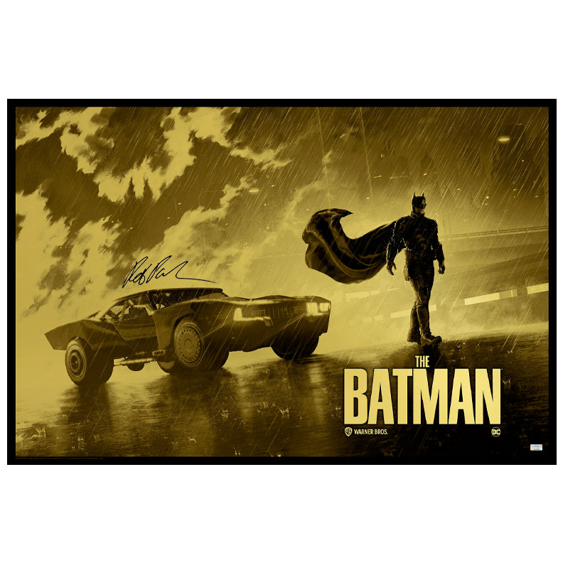 Robert Pattinson Autographed 2022 The Batman 36x24 Foil Variant Giclée by Matt Feruson