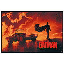 Load image into Gallery viewer, Robert Pattinson Autographed 2022 The Batman 36x24 Giclée by Matt Feruson