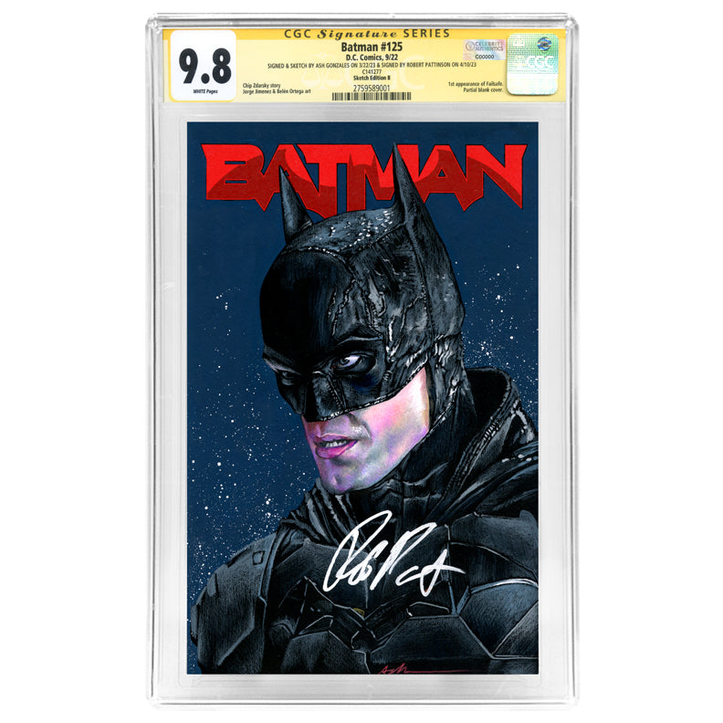 Robert Pattinson Autographed 2022 Batman Detective Comics #125 Original Ash Gonzales Sketch CGC SS 9.8