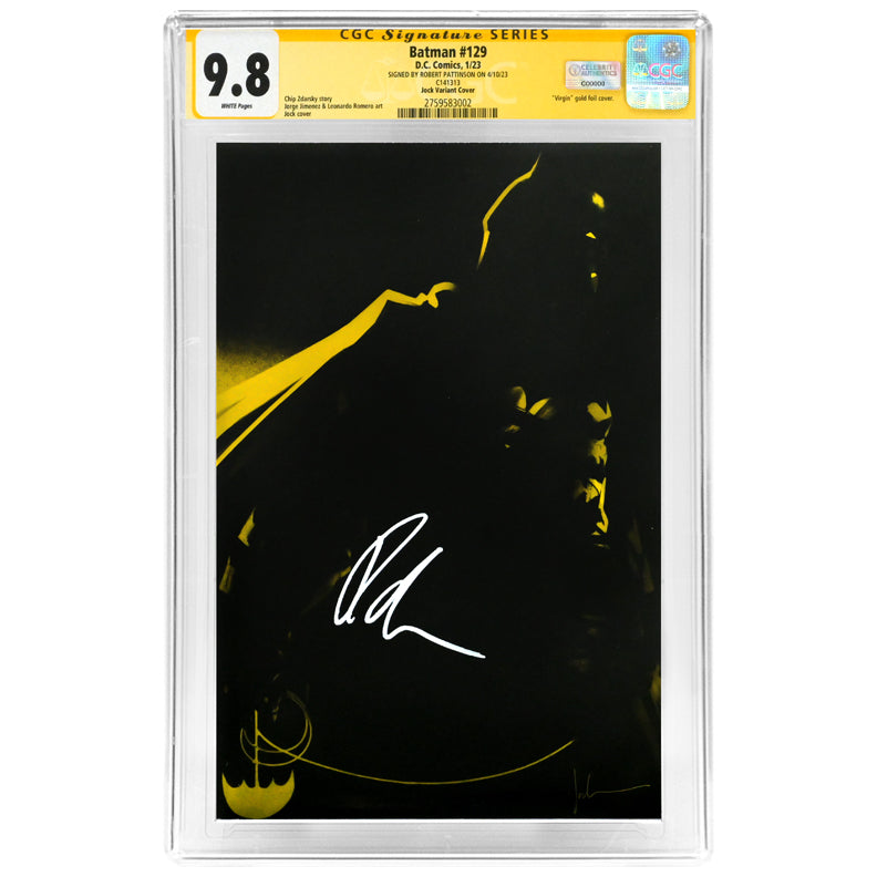 Robert Pattinson Autographed 2023 Batman #129 Jock Foil Variant Cover CGC SS 9.8