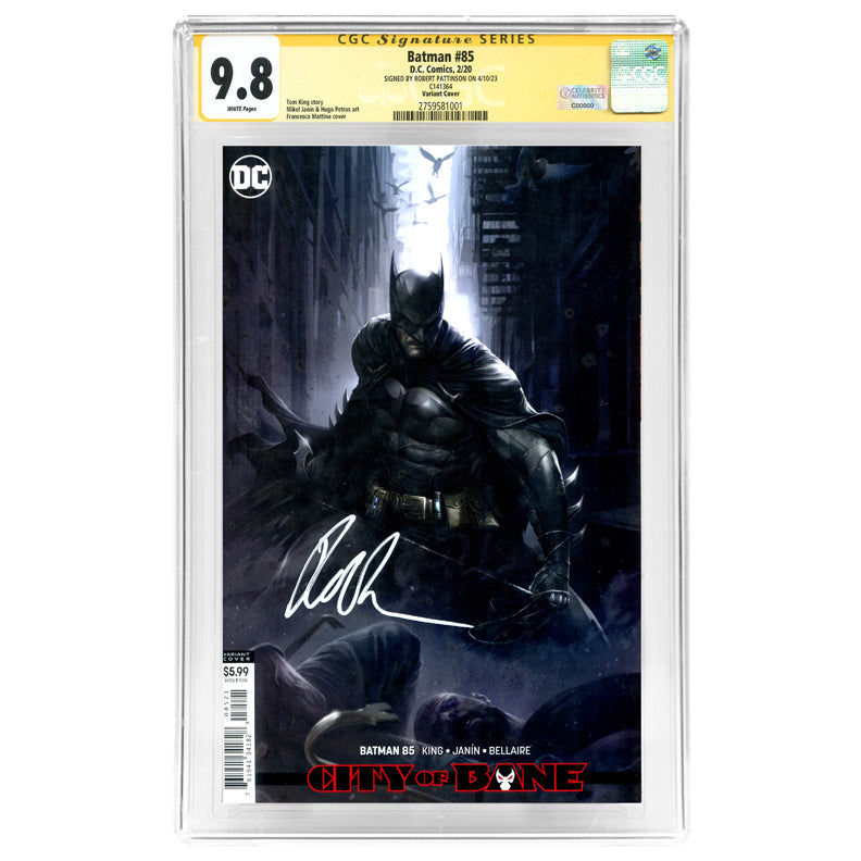 Robert Pattinson Autographed 2020 Batman #85 Francesco Mattina Variant Cover CGC SS 9.8 (mint)