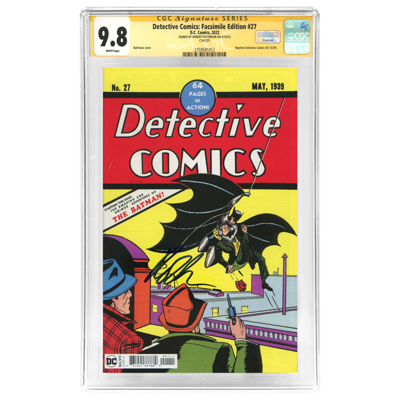 Robert Pattinson Autographed Detective Comics #27 Facsimile Edition Cover CGC SS 9.8