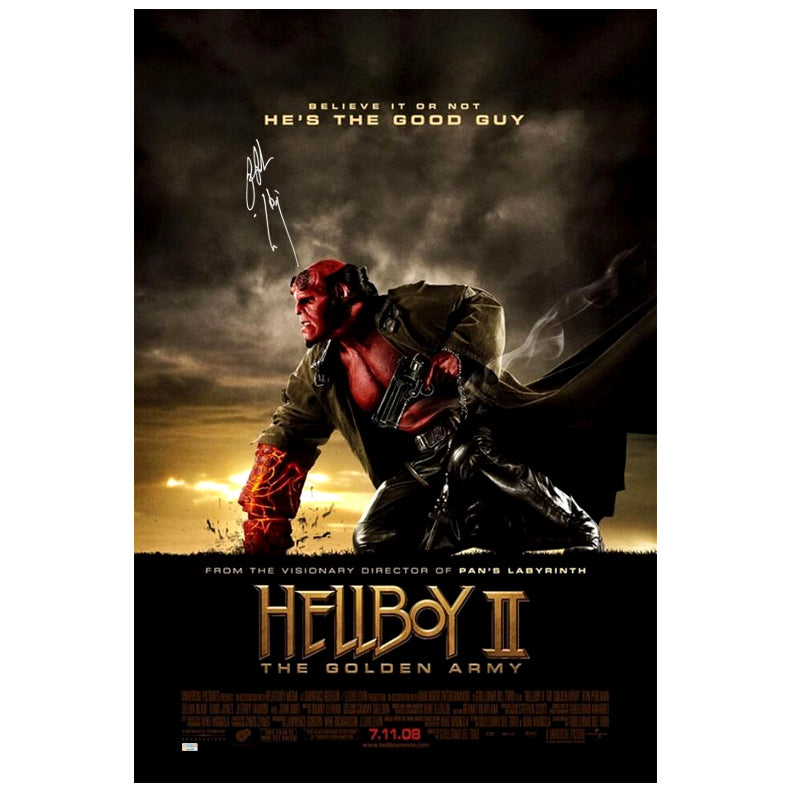 Ron Perlman Autographed 2008 Hellboy II The Golden Army Original 27x40 Double-Sided Movie Poster