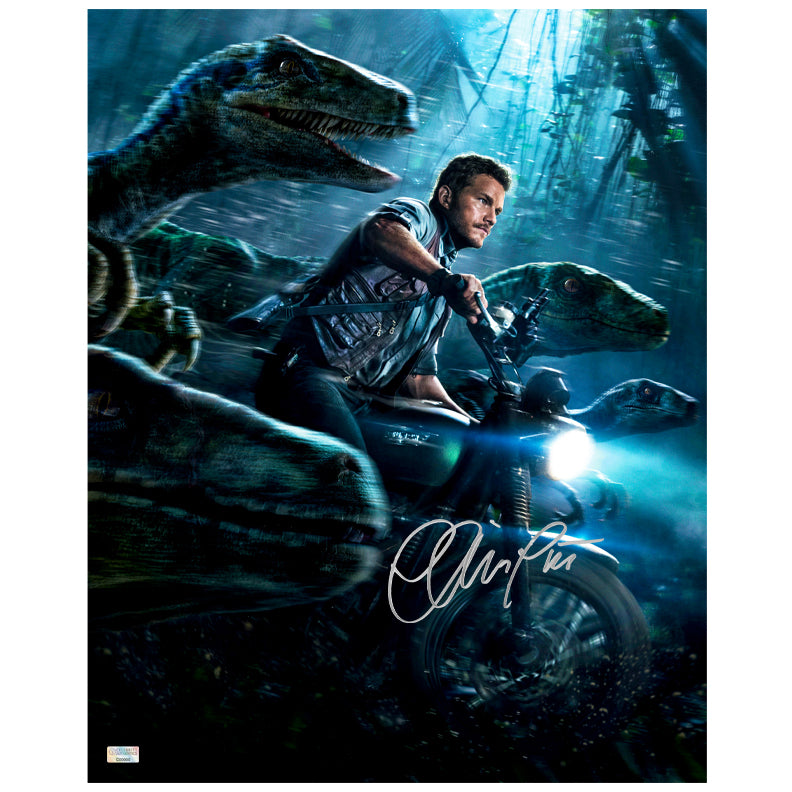 Chris Pratt Autographed Jurassic World The Hunt 16×20 Photo