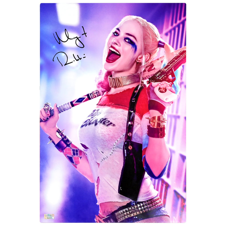 Margot Robbie Autographed 2016 Suicide Squad Harley Quinn 12x18 CinaPanel