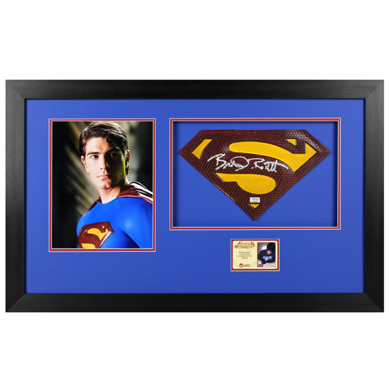 Brandon Routh Autographed 8×10 Return Regal Photo and Superman Returns 1:1 Scale Superman Emblem Framed Display Set