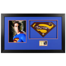 Load image into Gallery viewer, Brandon Routh Autographed 8×10 Return Regal Photo and Superman Returns 1:1 Scale Superman Emblem Framed Display Set