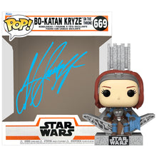 Load image into Gallery viewer, Katee Sackhoff Autographed Star Wars Mandalorian Bo-Katan Kryze on Throne #669 Pop Vinyl Figure