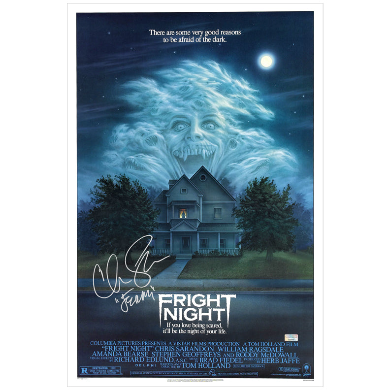 Christopher Sarandon Autographed 1985 Fright Night 16x24 Movie Poster