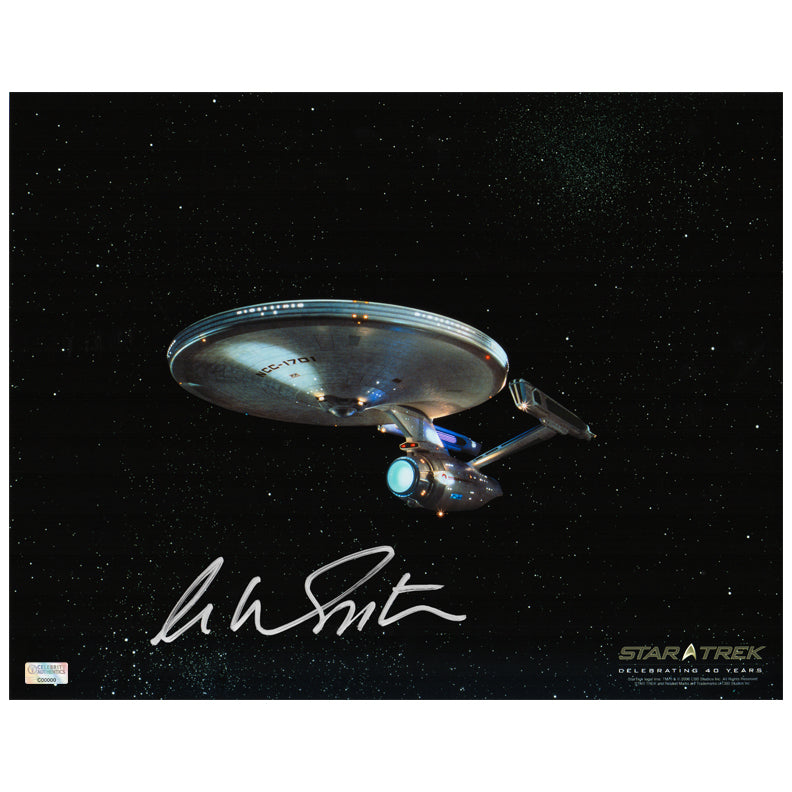 William Shatner Autographed Star Trek USS Enterprise 11x14 Photo