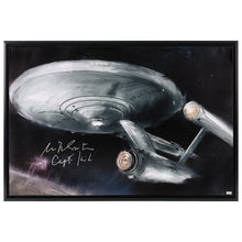 Load image into Gallery viewer, William Shatner Autographed Star Trek Enterprise 23.5x24 Framed Canvas
