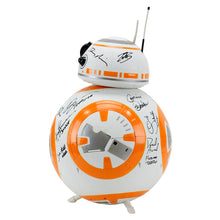 Load image into Gallery viewer, Daisy Ridley, Mark Hamill, Adam Driver, John Boyega Star Wars The Force Awakens Cast Autographed 18″ BB-8 Droid
