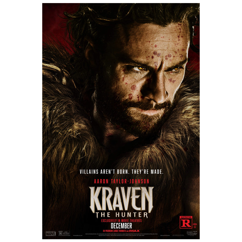 Aaron Taylor Johnson Autographed 2024 Kraven the Hunter ADV 16x24 Movie Poster Pre-Order