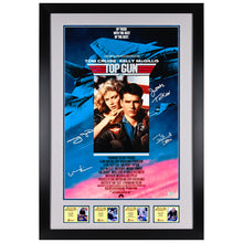 Load image into Gallery viewer, Val Kilmer, Tom Skerritt, James Tolkan Top Gun Cast Autographed 16x24 Movie Poster