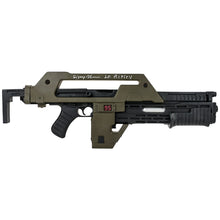 Load image into Gallery viewer, Sigourney Weaver Autographed 1986 Aliens Pulse Rifle OD Green Prop Replica