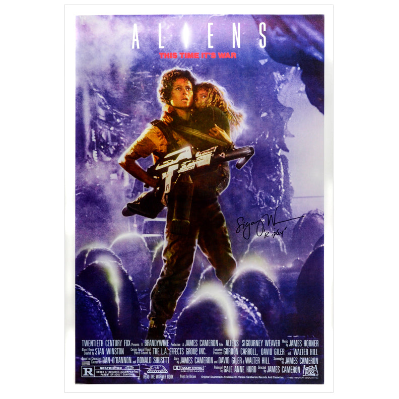 Sigourney Weaver Autographed 1986 Aliens 26.5x38.5 Single-Sided Movie Poster