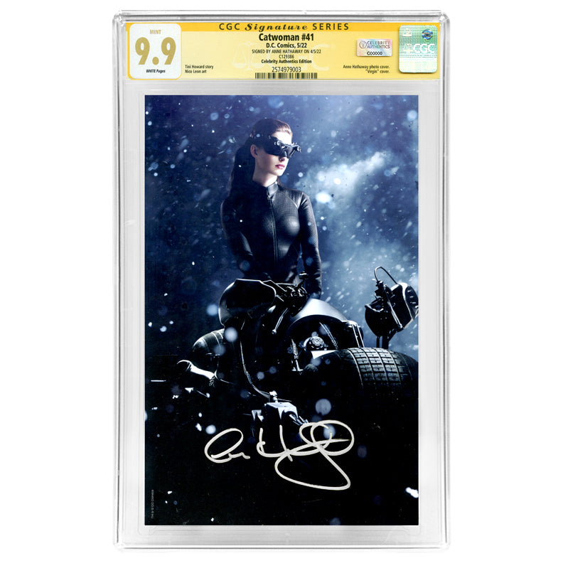 Anne Hathaway Autographed 2022 Catwoman #41 CA Exclusive Virgin Photo Cover Variant CGC SS 9.9 Mint