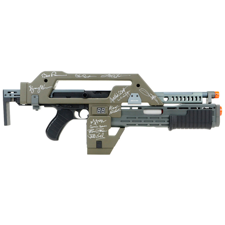Sigourney Weaver, Bill Paxton, Lance Henriksen, Aliens Cast Autographed Aliens 1:1 Scale M41A Pulse Rifle