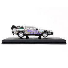 Load image into Gallery viewer, Michael J. Fox, Christopher Lloyd, Thomas Wilson, Lea Thompson, Claudia Wells and Bob Gale Autographed Back to the Future 1:18 Scale Die-Cast DeLorean