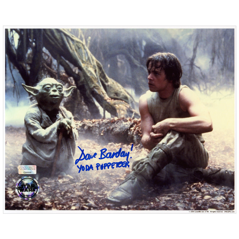 David Barclay Autographed Star Wars: The Empire Strikes Back Yoda and Luke 8×10 Photo