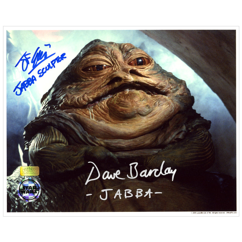 John Coppinger, David Barclay Autographed Star Wars: Return of the Jedi Jabba the Hutt 8×10 Photo