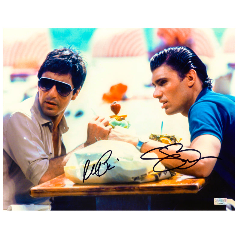 Al Pacino, Steven Bauer Autographed Scarface Tony Montana and Manny Ribera 11x14 Scene Photo