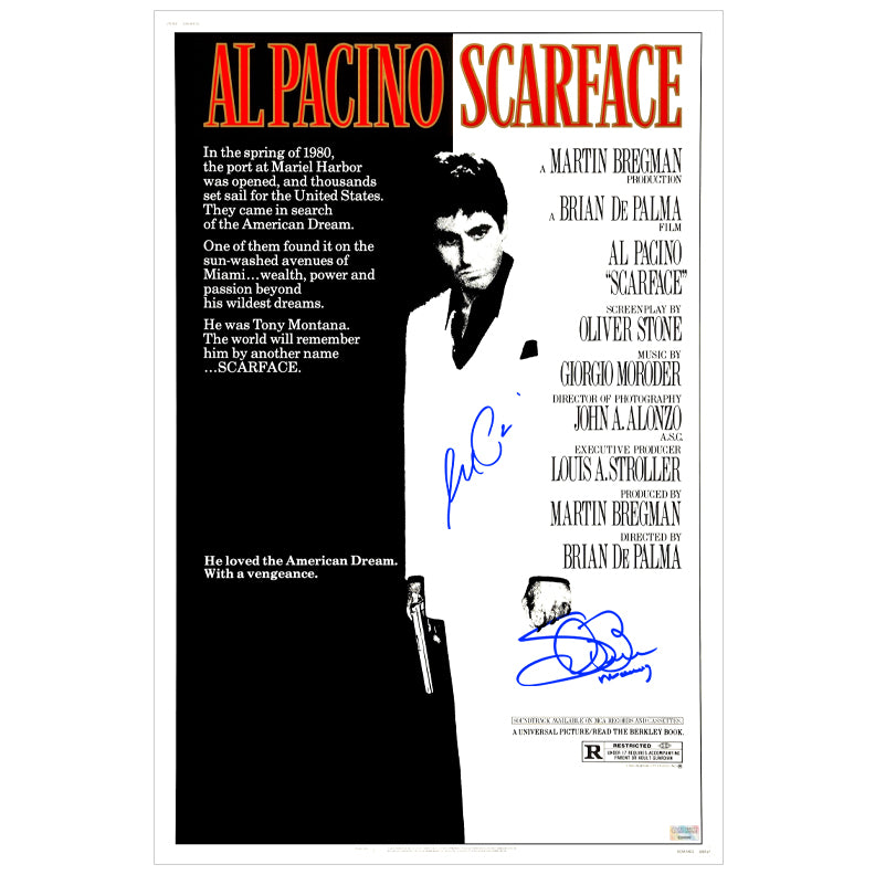 Al Pacino, Steven Bauer Autographed Scarface 16x24 Movie Poster