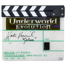 Load image into Gallery viewer, Kate Beckinsale Autographed Production Used Underworld Evolution Clapboard with &#39;Selene&#39; Inscription &amp; Kate Beckinsale Signed Letter of Authenticity