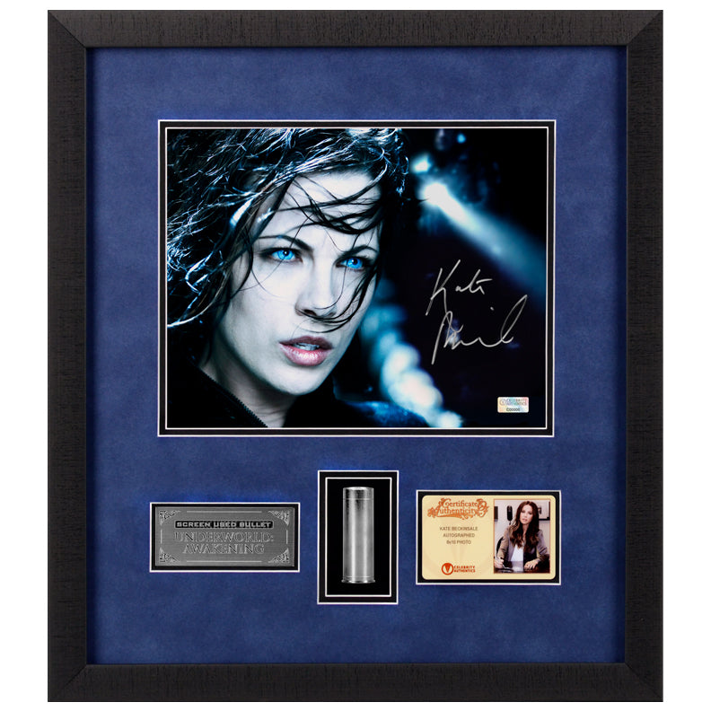 Kate Beckinsale Autographed Underworld: Awakening 8x10 Framed Photo with Screen Used Bullet and Beckinsale Signed Letter of Authenticity