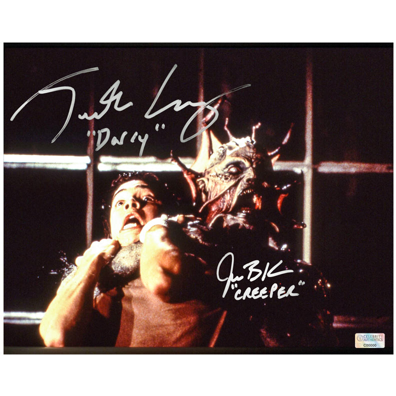 Jonathan Breck, Justin Long Autographed Jeepers Creepers The Creeper & Darry 8x10 Scene Photo