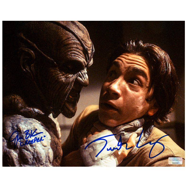 Jonathan Breck, Justin Long Autographed Jeepers Creepers The Creeper & Darry 8x10 Close Up Photo