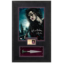 Load image into Gallery viewer, Helena Bonham Carter Autographed Harry Potter Bellatrix 11x14 Photo with Dagger Display