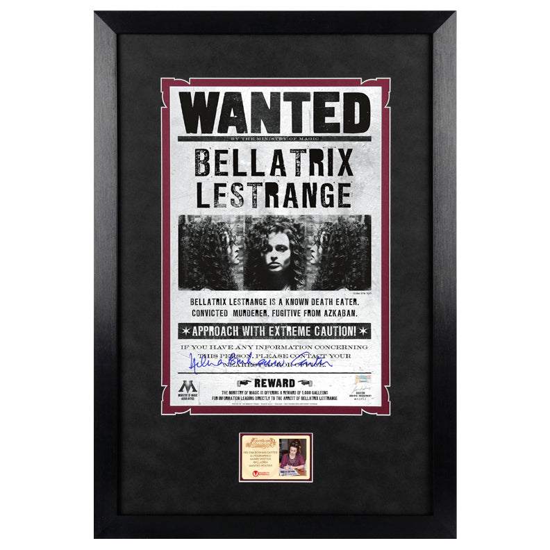 Helena Bonham Carter Autographed Harry Potter Bellatrix Wanted 11x17 Framed Poster