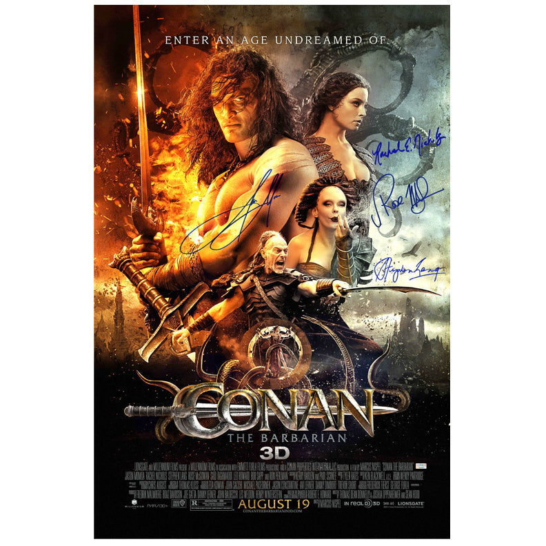 Jason Momoa, Rose McGowan, Rachel Nichols and Stephen Lang Signed Conan the Barbarian 27x40 Original Movie Poster