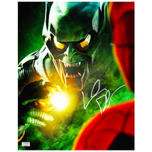 Load image into Gallery viewer, Willem Dafoe Autographed 2002 Spider-Man Green Goblin Pumpkin Bomb 11x14 Photo