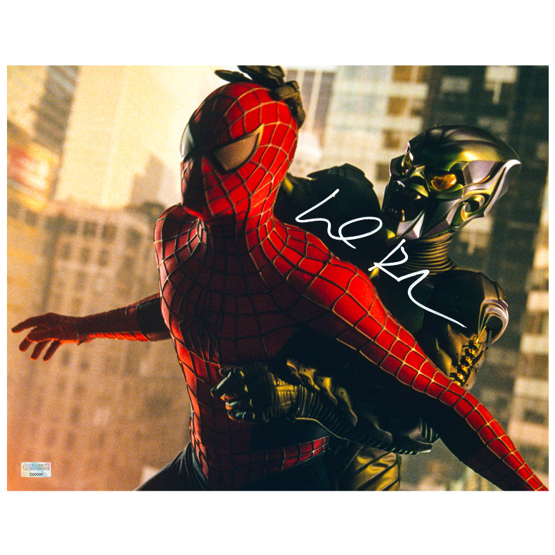 Willem Dafoe Autographed 2002 Spider-Man Green and Spider-Man 11x14 Photo