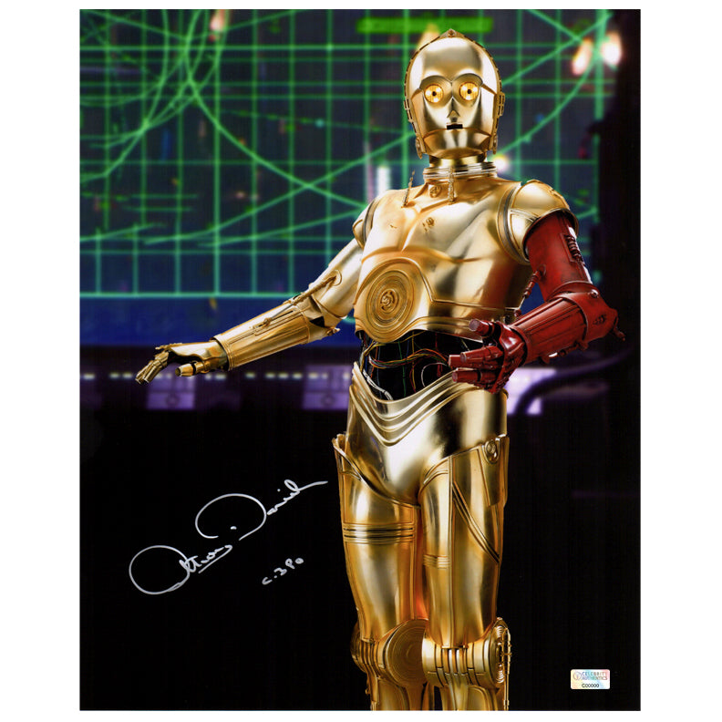 Anthony Daniels Autographed Star Wars: The Force Awakens C-3PO 11x14 Metallic Photo