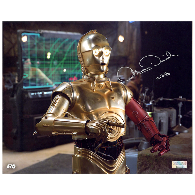 Anthony Daniels Autographed Star Wars: The Force Awakens C-3PO D’Qar Rebel Base 8×10 Photo