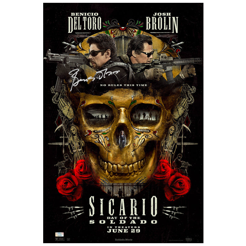 Benicio Del Toro Autographed 2015 Sicario: Day of the Soldado 16x24 Poster