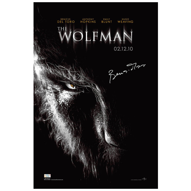 Benicio Del Toro Autographed 2010 The Wolfman 16x24 Poster